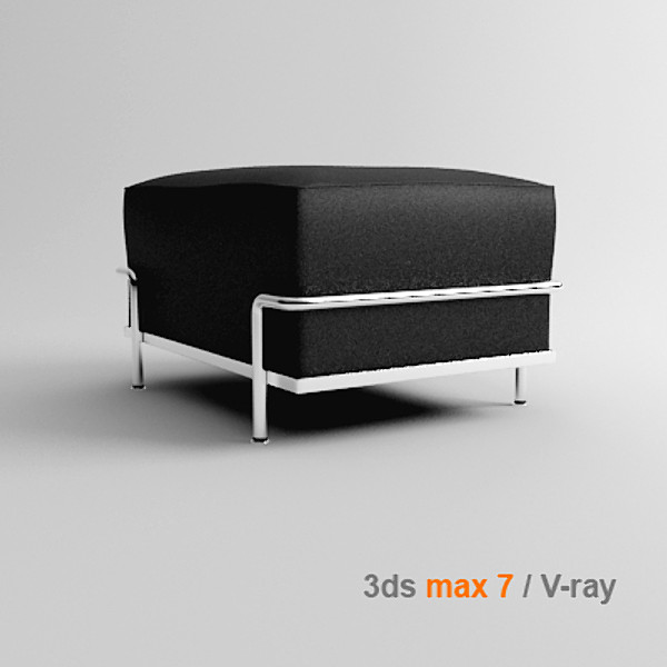 3d model le corbusier ottoman - lc2 ottoman by lajhar